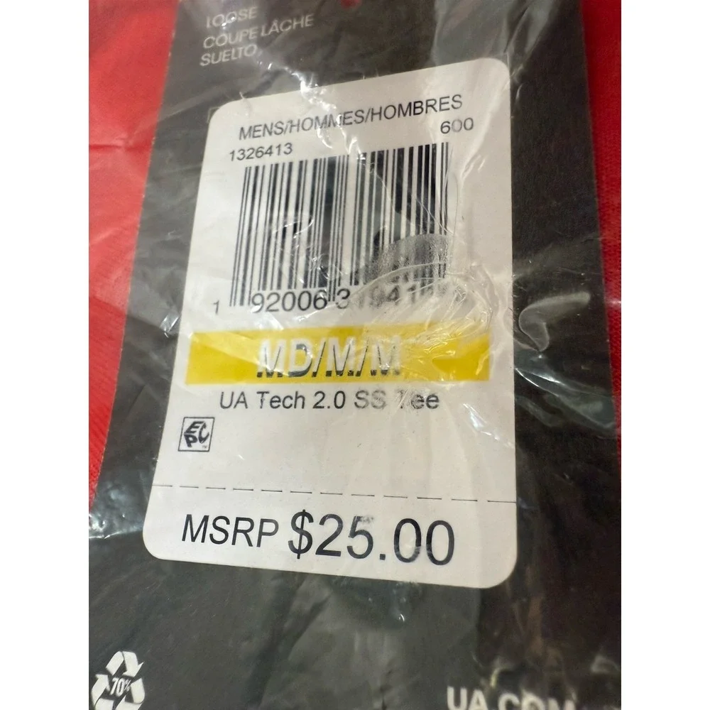 UNDER‎ ARMOUR  MENS Medium RED TECH   T SHIRT   NEW W/ TAGS